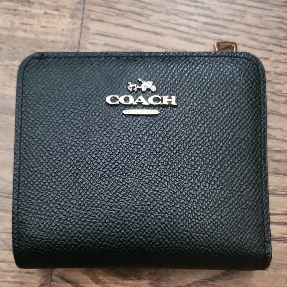 Coach Black Embossed Leather Card Sleeve